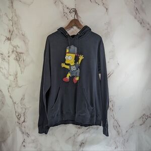 Neff Bart Simpson Hoodie Mens Large Black Skate Graphic Pullover Sweatshirt